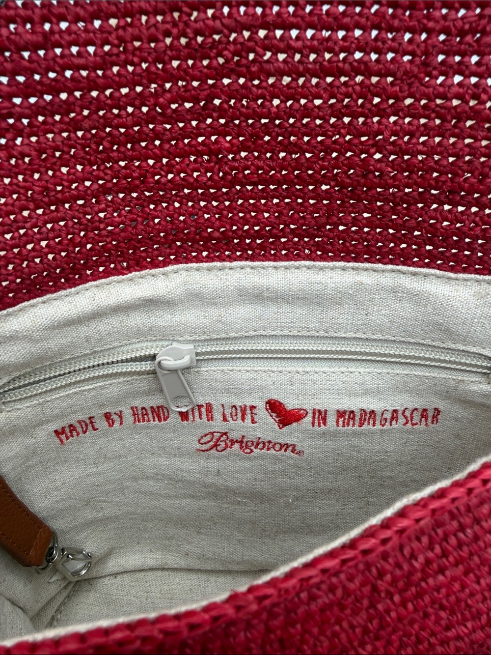Retired Brighton Madra Raffia Flap Handbag - Picture 4 of 10